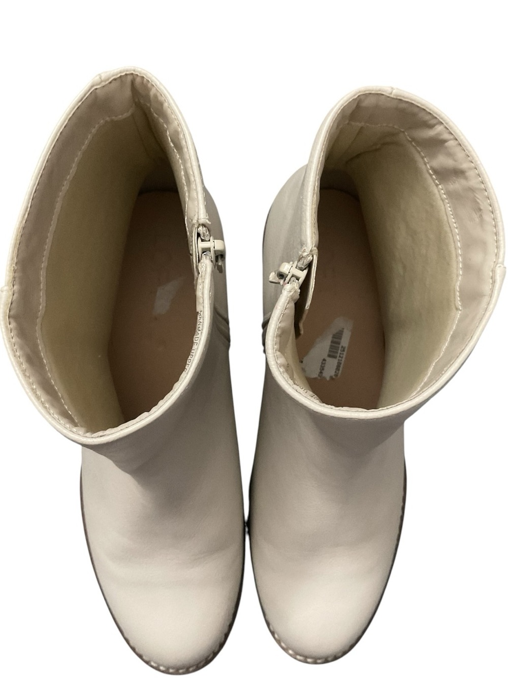 LOFT Cream Mid-Calf Heeled Leather Boots - Picture 5 of 7
